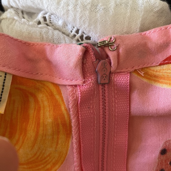 Vintage Janet Russo Nantucket Pink Fruit Pattern Cotton Sundress - Picture 4 of 9